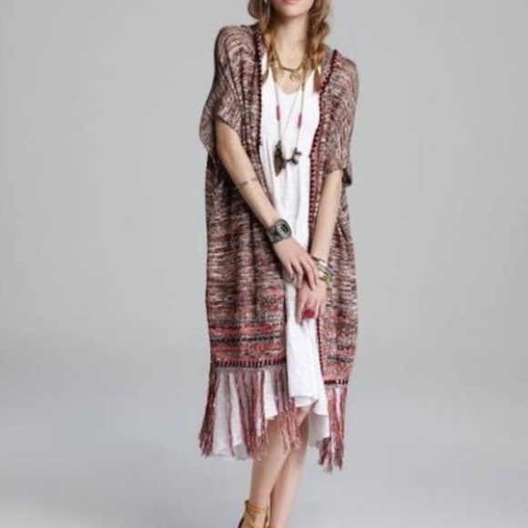 FREE PEOPLE Jungle Heat Hooded Fringe Cardigan - Picture 2 of 8